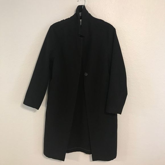 [H&M] Black Long Coat Size 4 - Picture 3 of 7